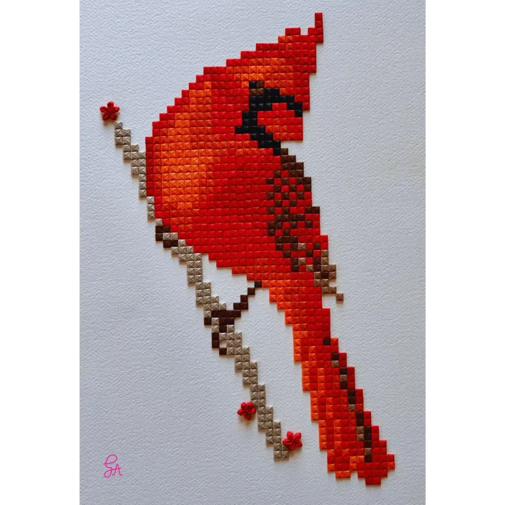 Cardinal Origami Portrait